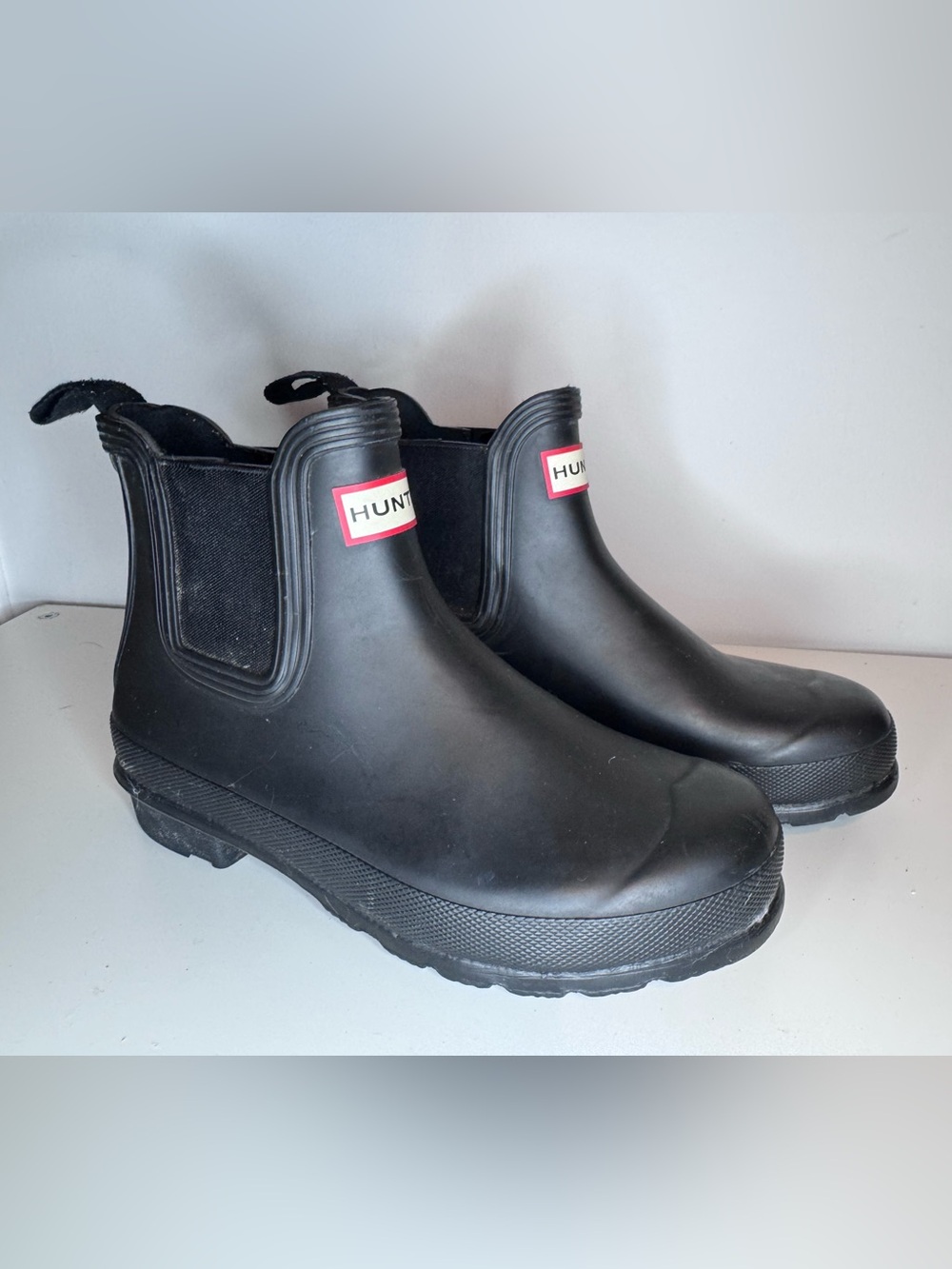 Hunter Black Short Chelsea Rubber Boots